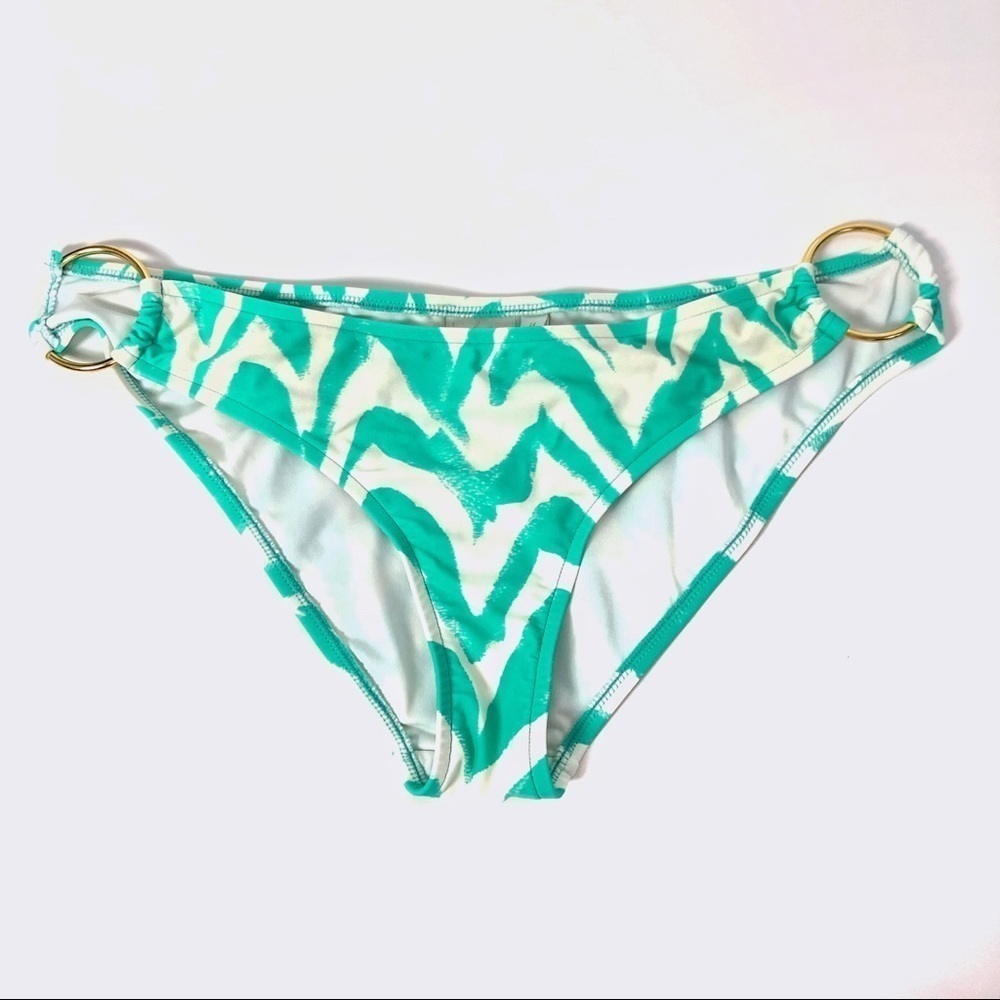 Milly Cabana Chevron Print Rings Bikini Bottoms M